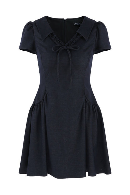 French Collar Bow Dress