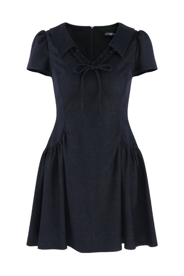 French Collar Bow Dress