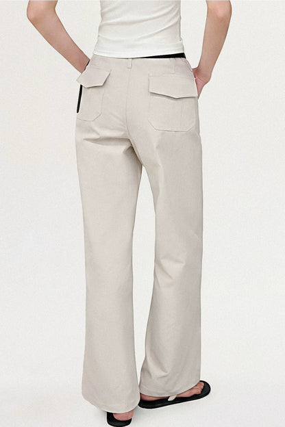 Pantaloni a gamba larga a vita alta