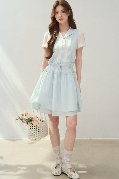 Sea Salt Blue Lyocell Shirt Dress