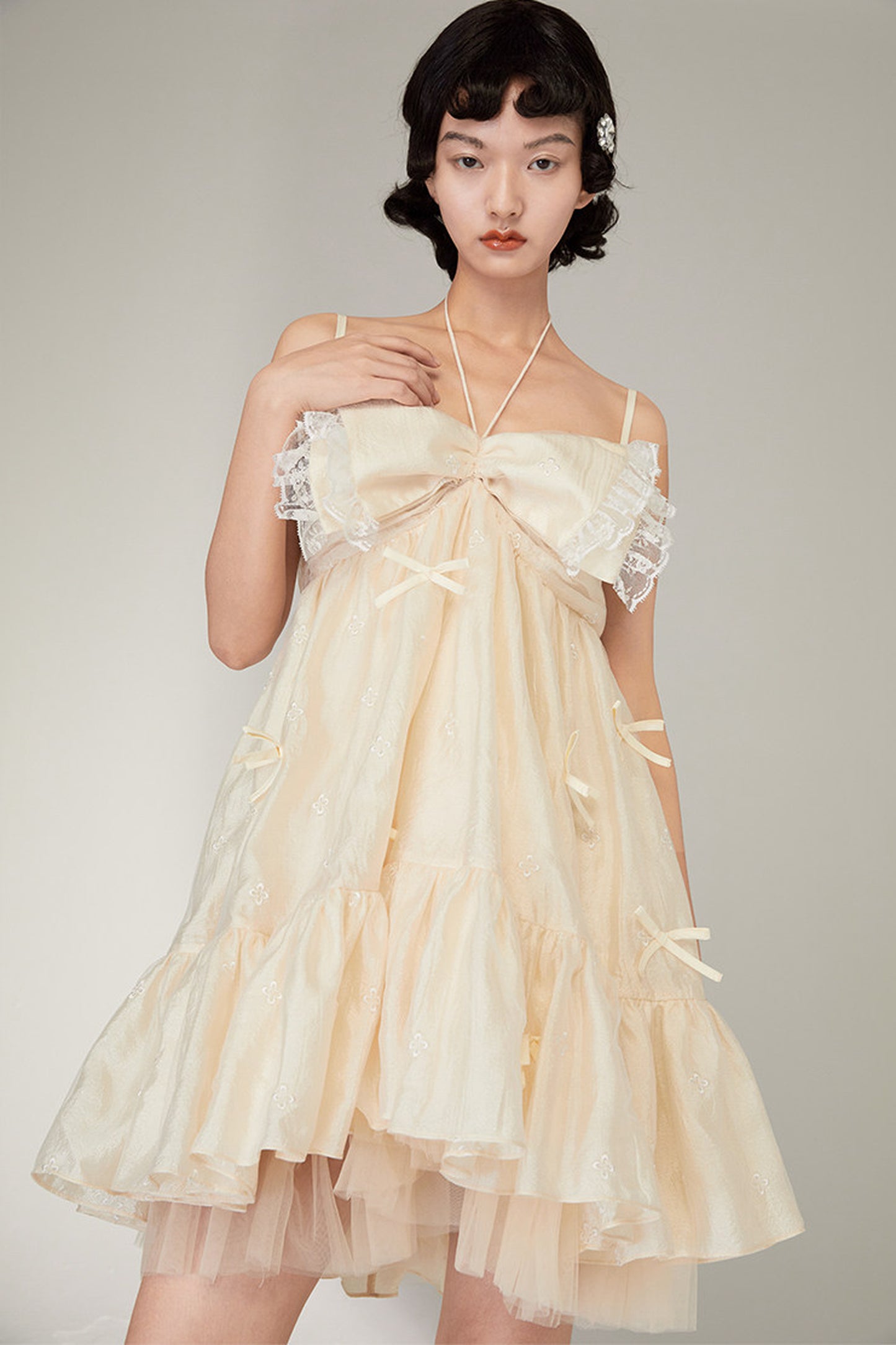 Bow Lace Camisole Dress
