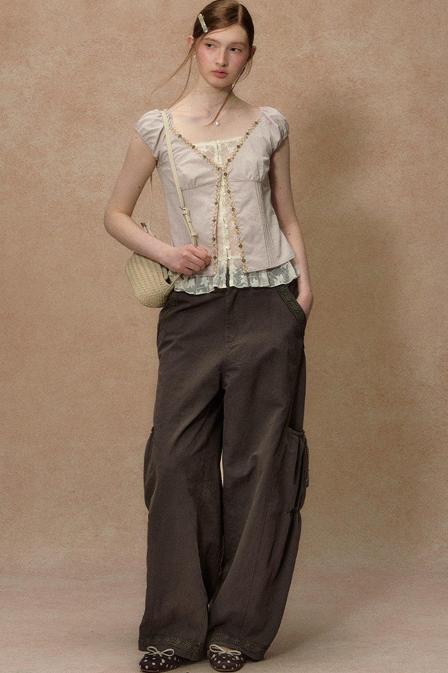 Half-Sugar Striped Blouse