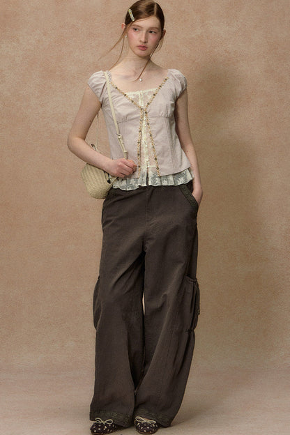 Half-Sugar Striped Blouse