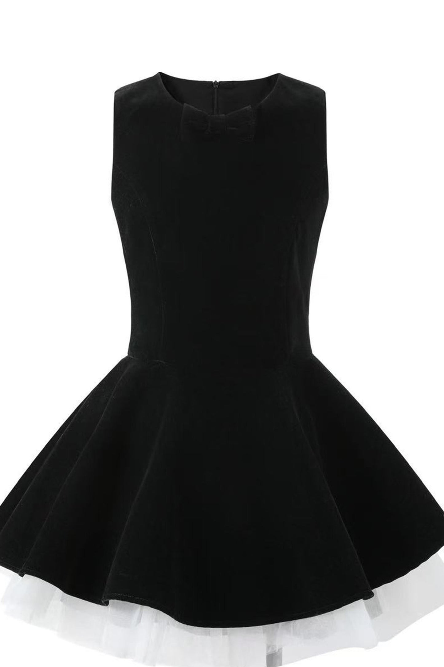 Conjunto de vestido de terciopelo negro con camisa