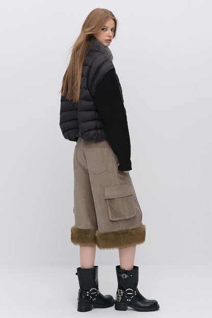 Convertible Detachable Knit Sleeve Down Vest