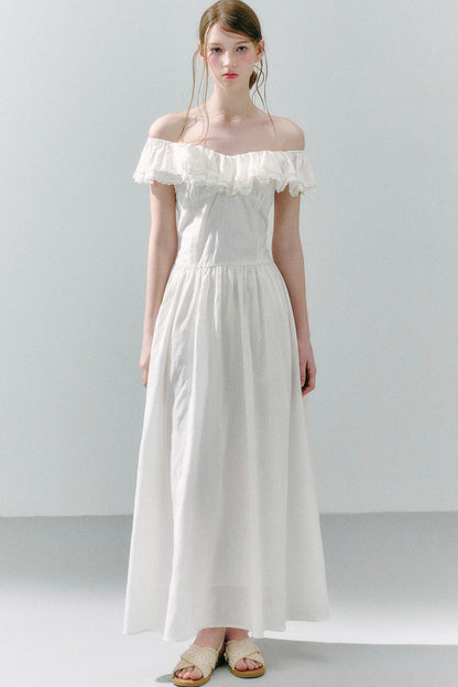 Long Green Linen Blend Dress