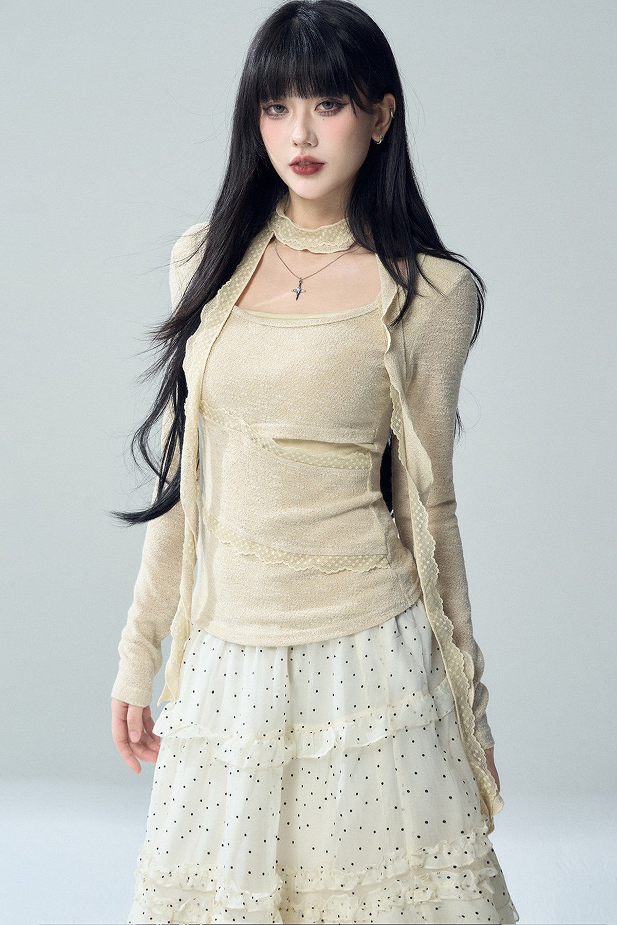 Irregular Layered-Look Knit Top