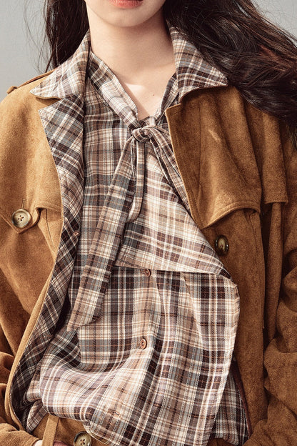 Faux Suede Jacket and Skirt Set-Up