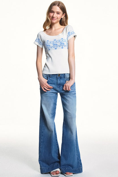 Retro Wide-Waisted Jeans