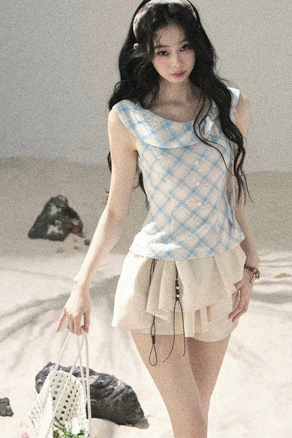 French Style Diamond Pattern Top