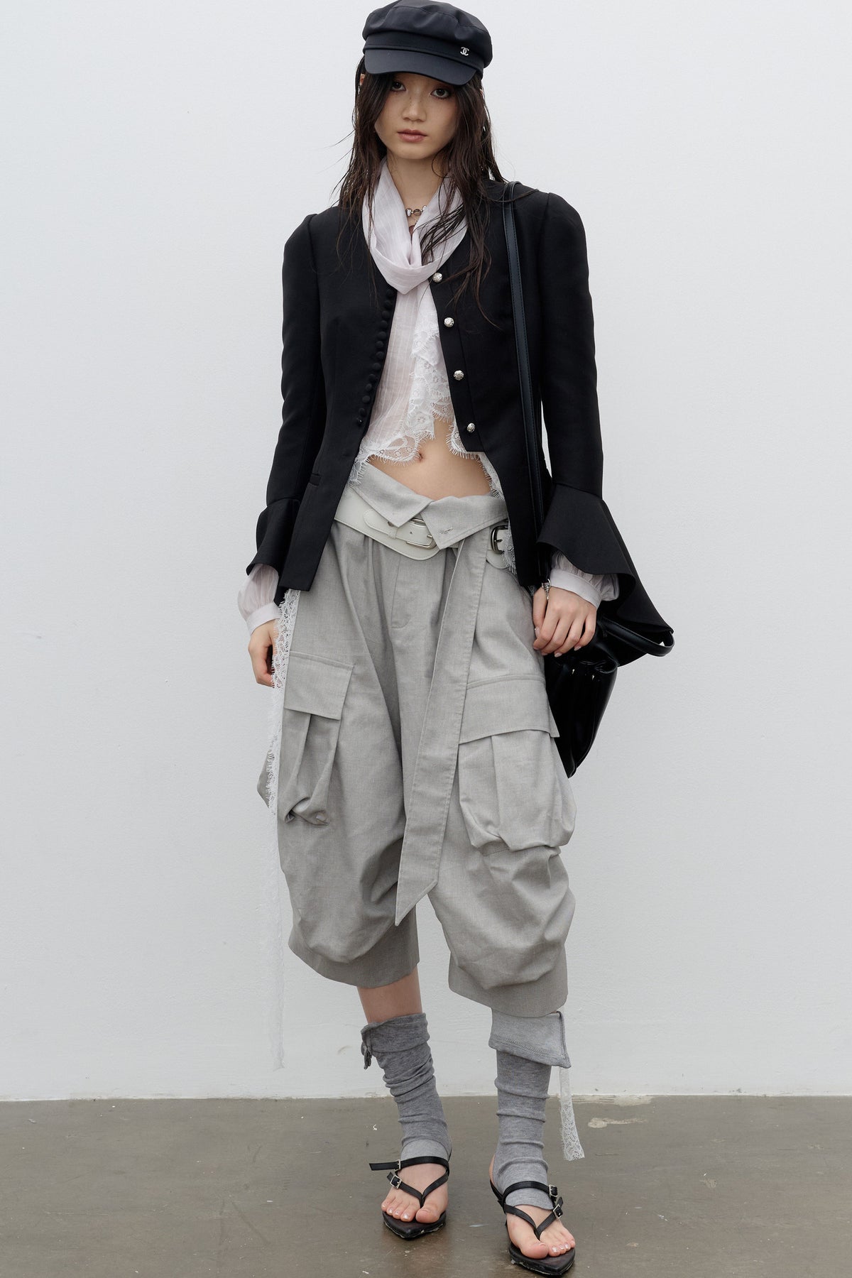 Buttoned Bell-Sleeve Jacket