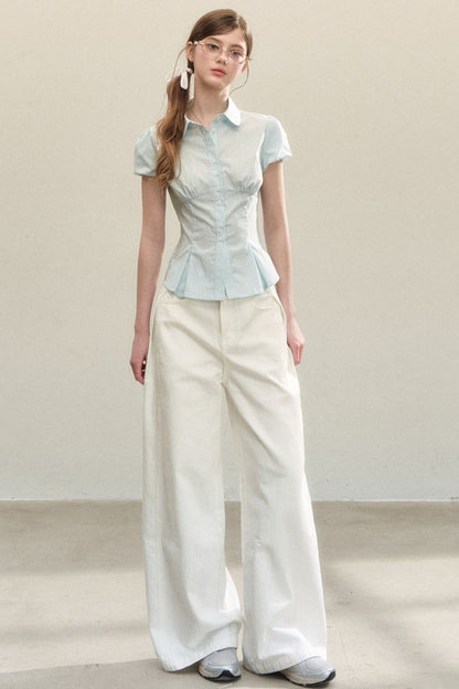 Blue Short-Sleeved Shirt