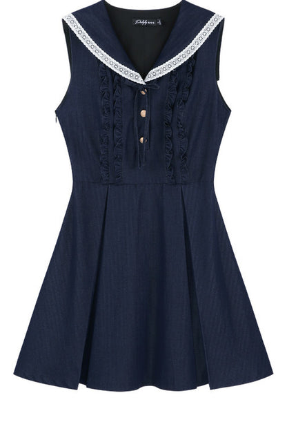 French Collar Bow Dress