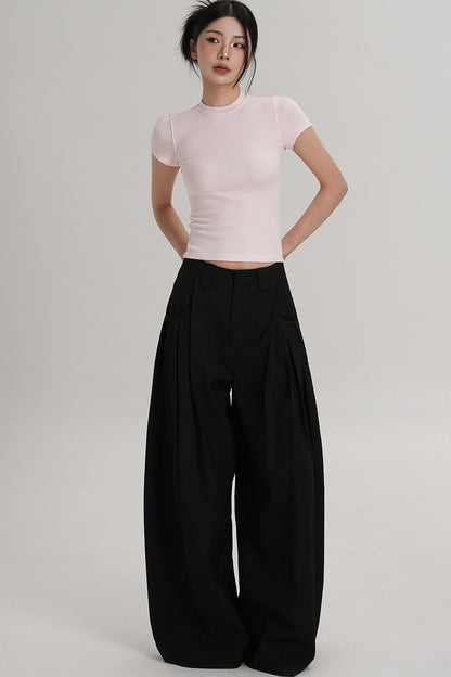 Elegant Wool Waist-Cinching Top