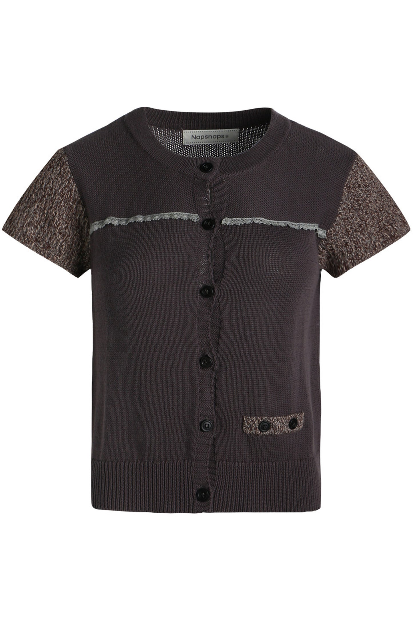 Hollow-out Short Sleeve Knit Cardigan