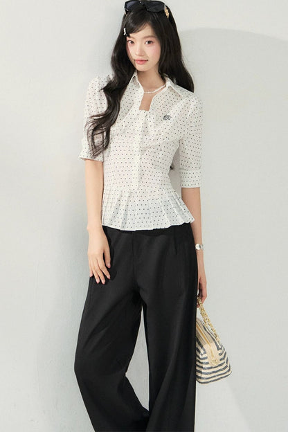 Blusa a pois con volant