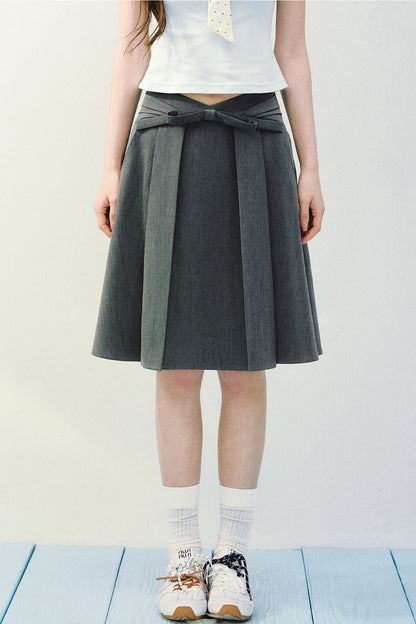 Asymmetrical Pleated Midi Skirt