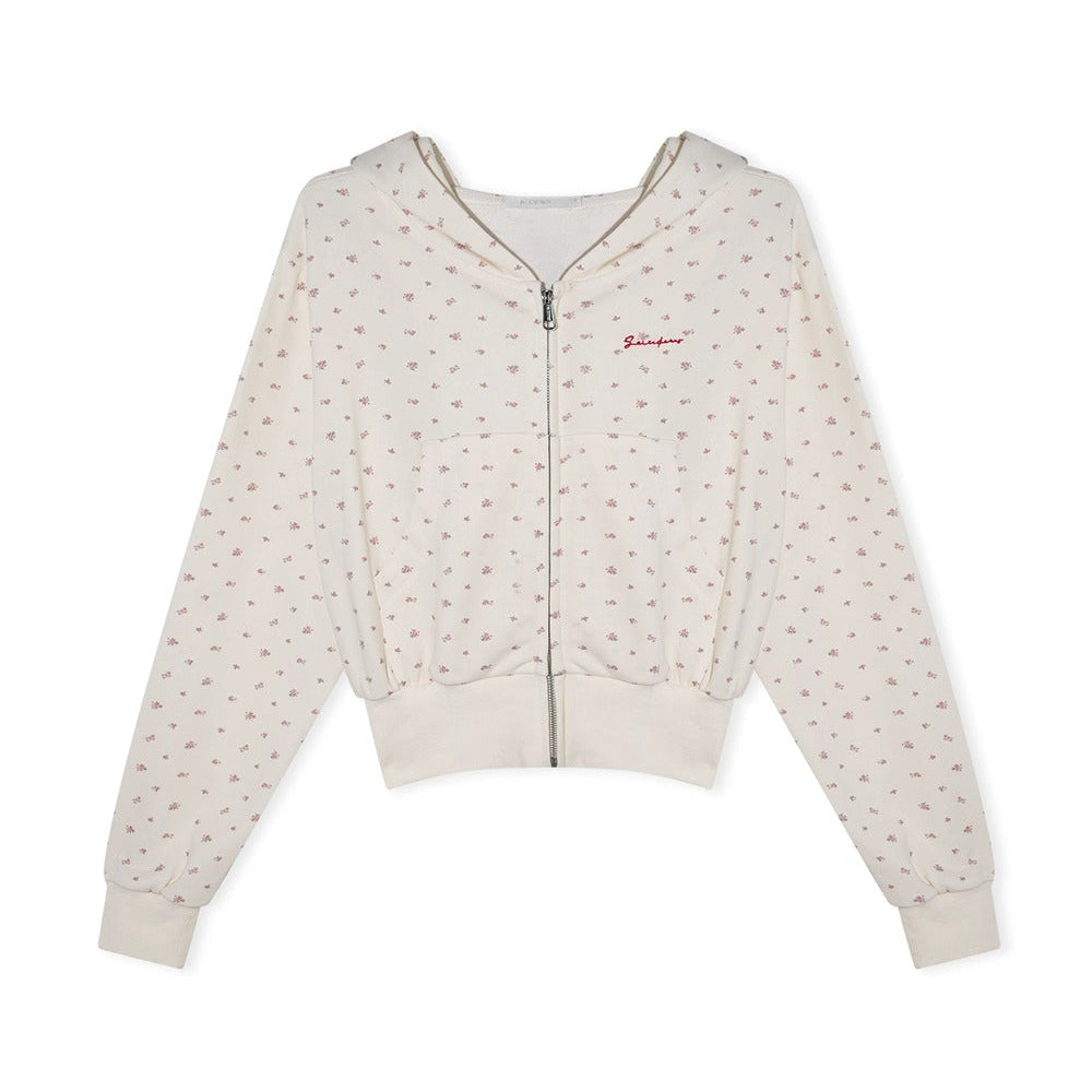 Floral Hooded Cardigan Jacket