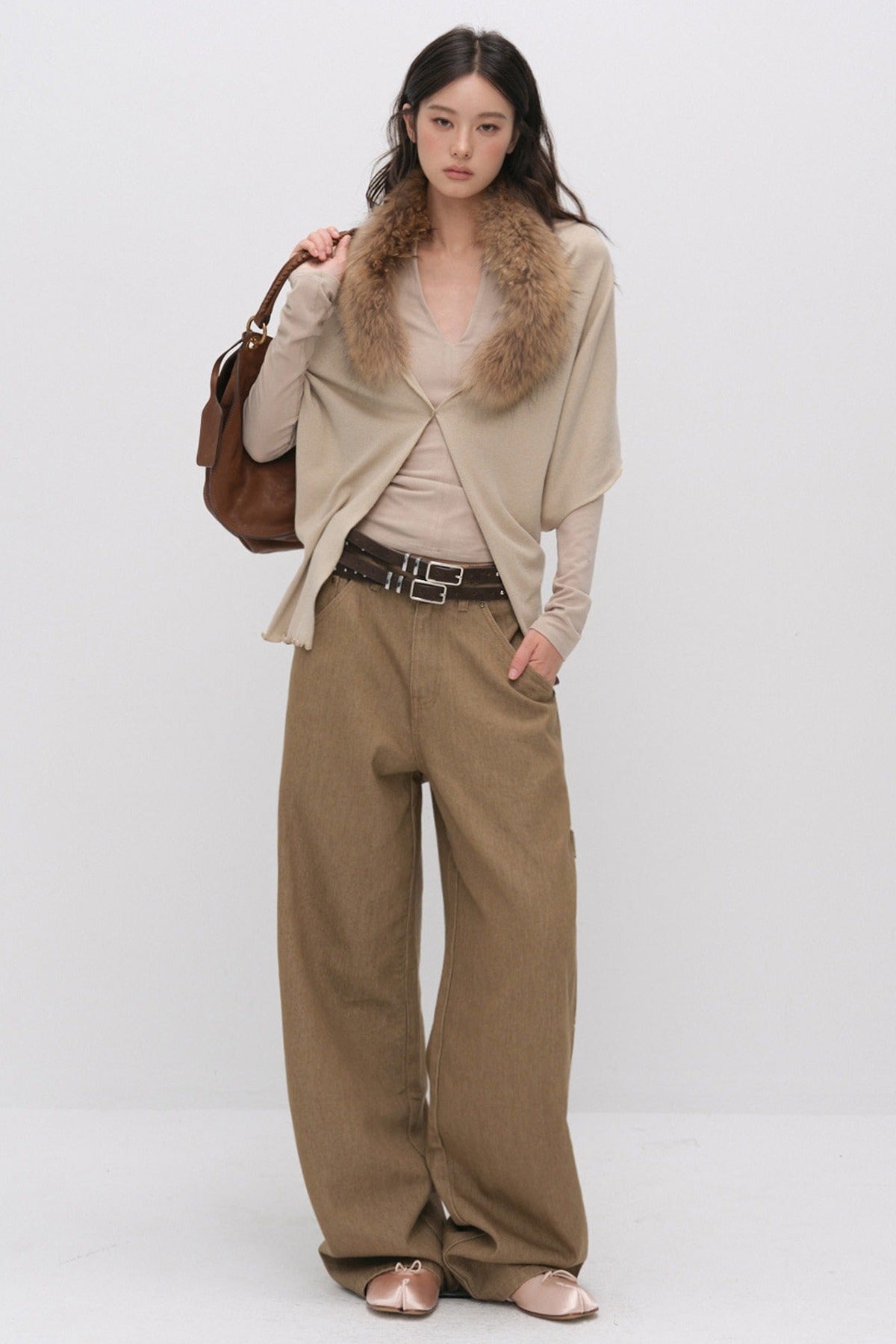 Raccoon Fur Collar Cape