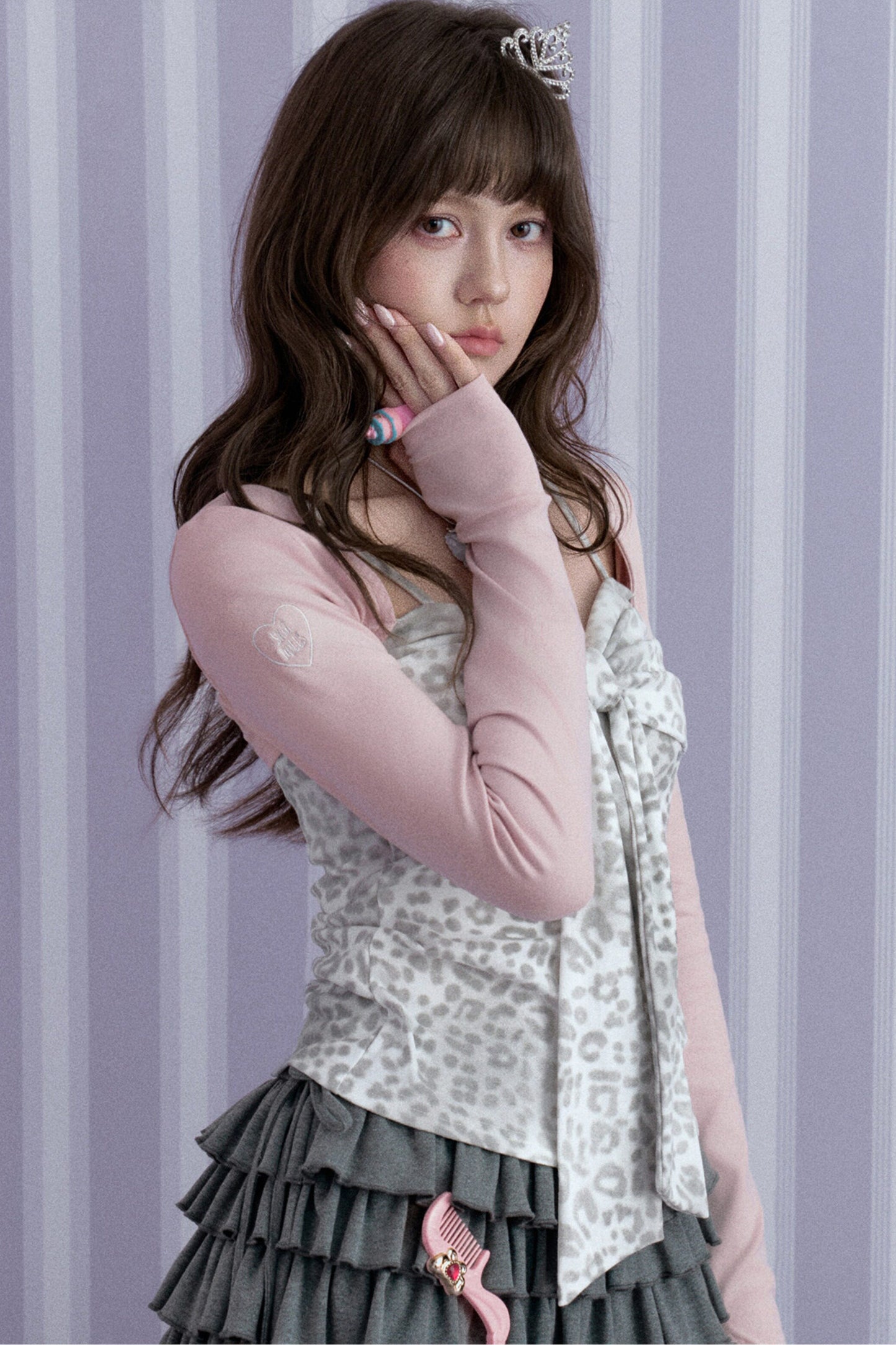 Pink Leopard Layered-Look T-Shirt