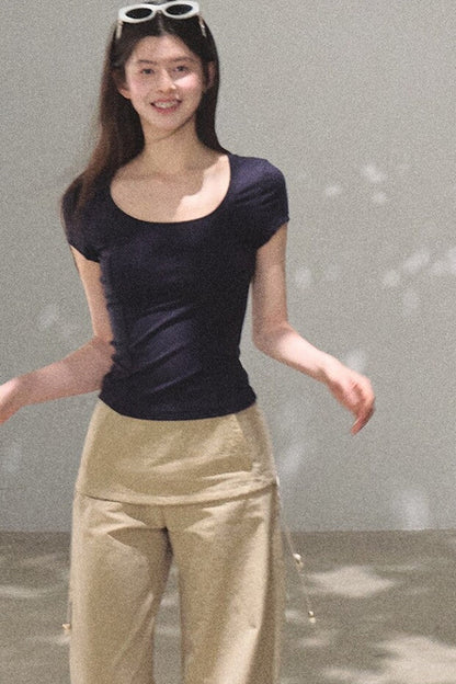 Slim-Fit U-Neck Lyocell Top