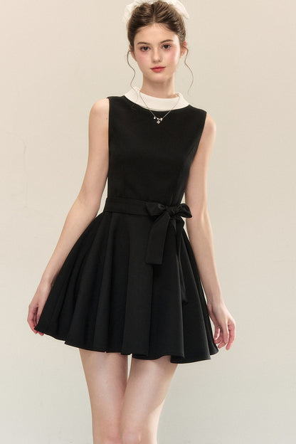 Hepburn Style Tie Waist Dress