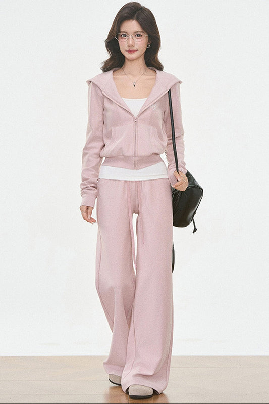 Ensemble cardigan en maille à capuche et pantalon de jogging