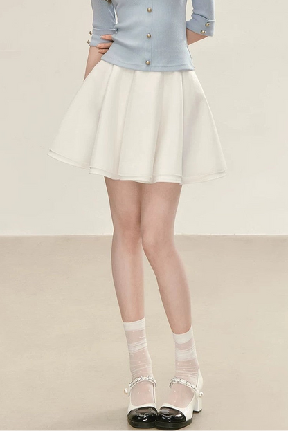 Elegant White Pleated Skirt