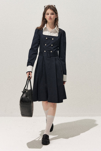Retro Two-Piece Trench Dress