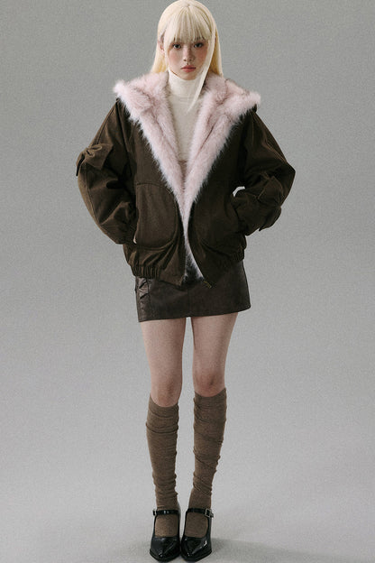 Thick Plush Hooded Jacket