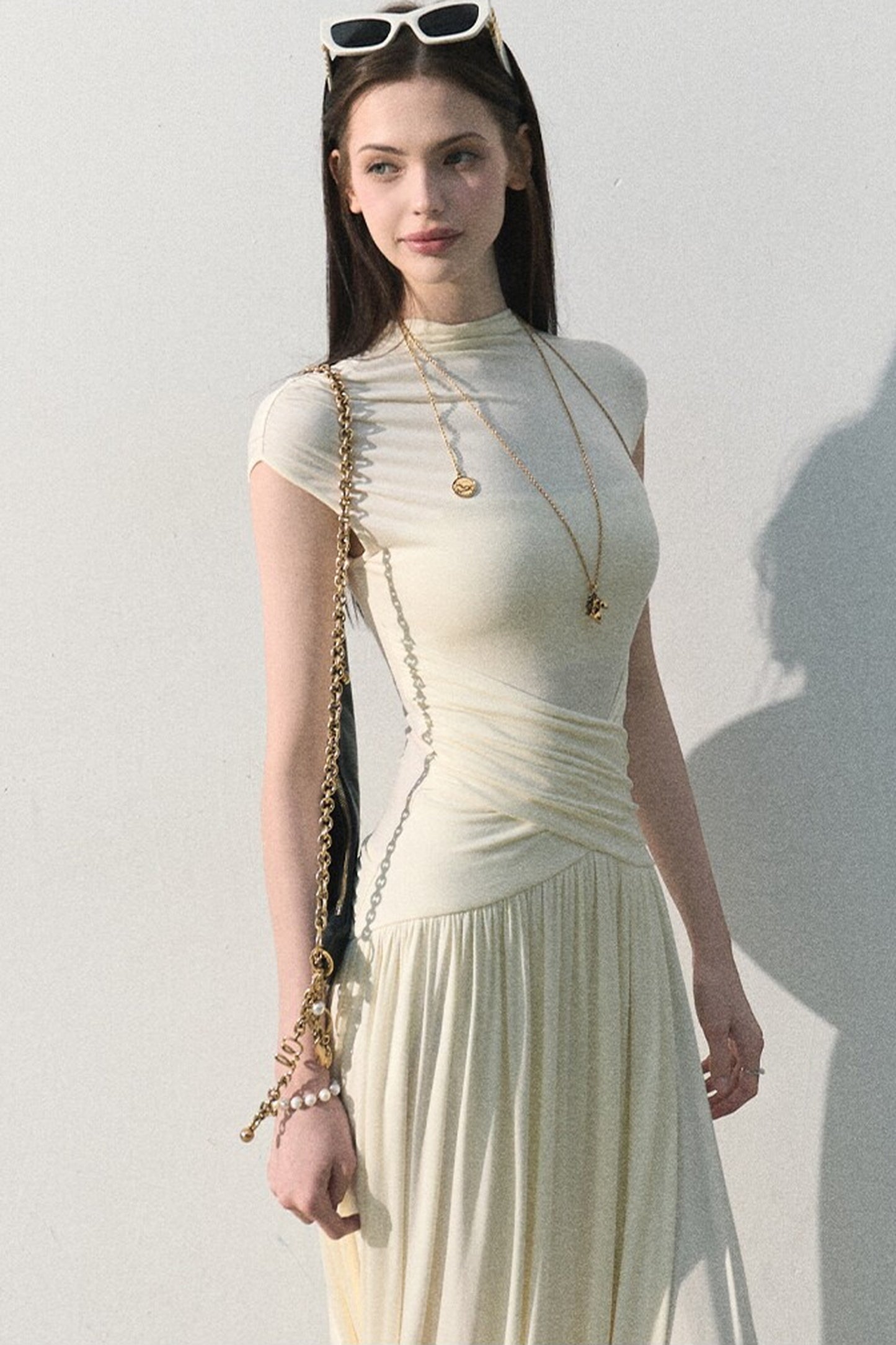 Green Lake Draped Knit Dress