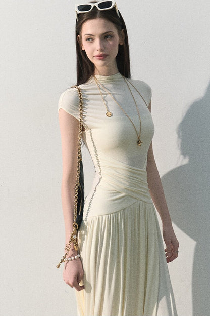 Green Lake Draped Knit Dress
