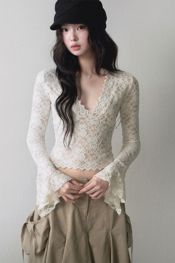 Lace Trim Cropped Top