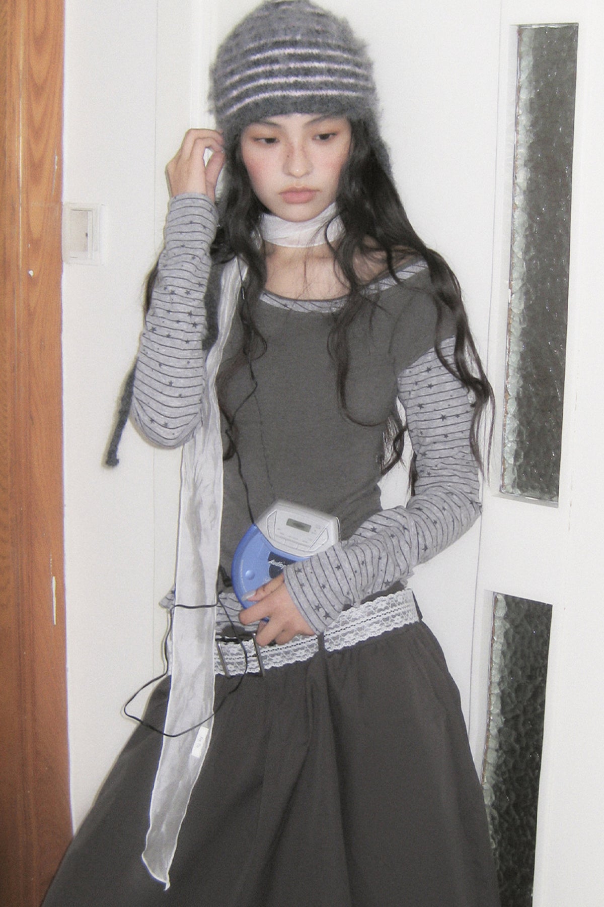 Star Stripe Layered-Look Top and Skirt Set-Up