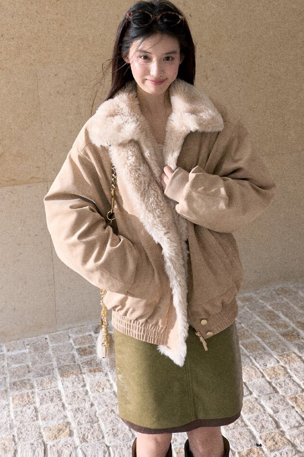 Matte Suede 95% White Duck Down Jacket