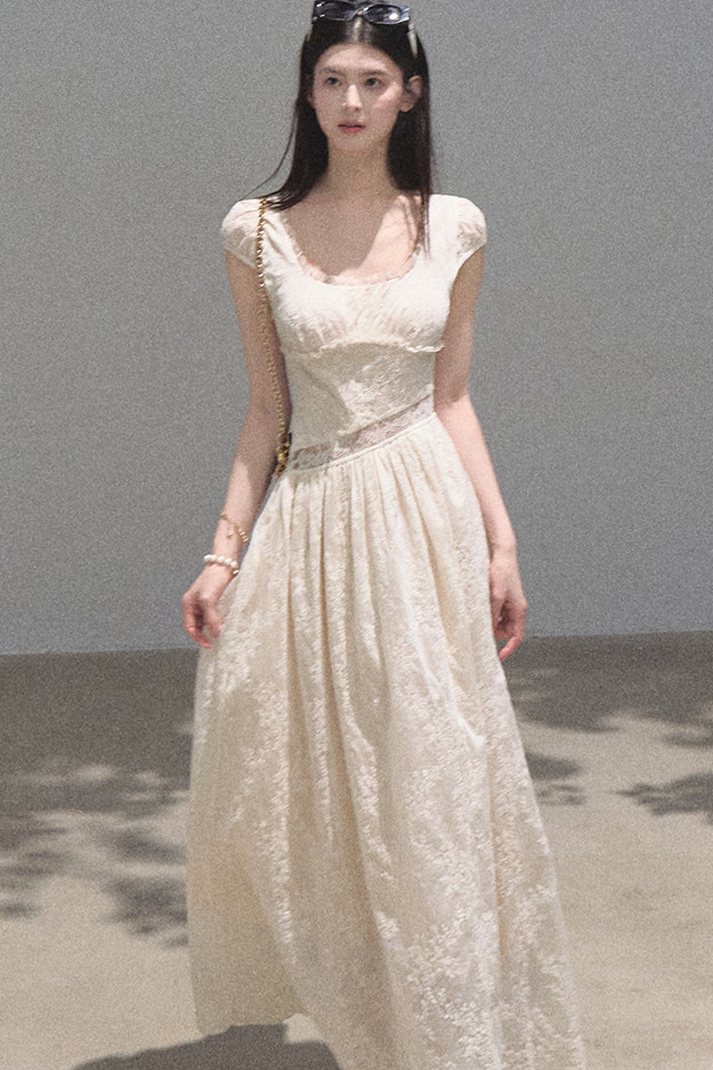 Lyocell Lace Waist-Cinching Dress
