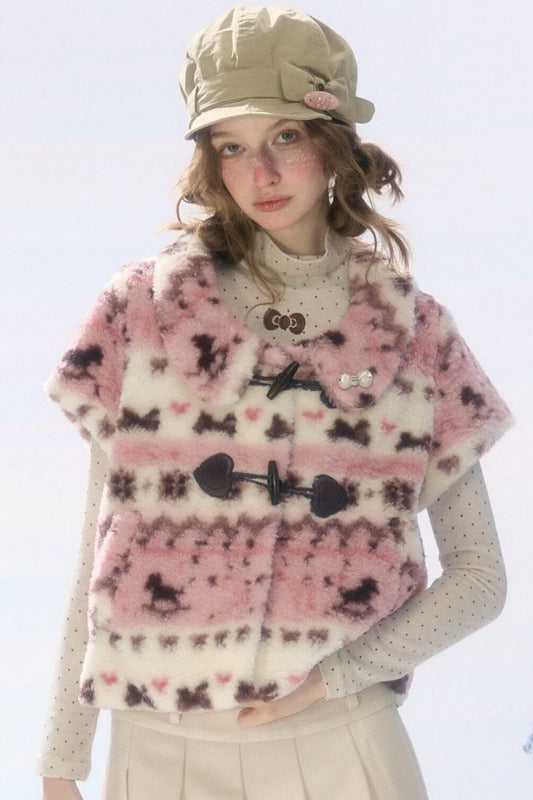 Pink Sherpa Duffle Jacket