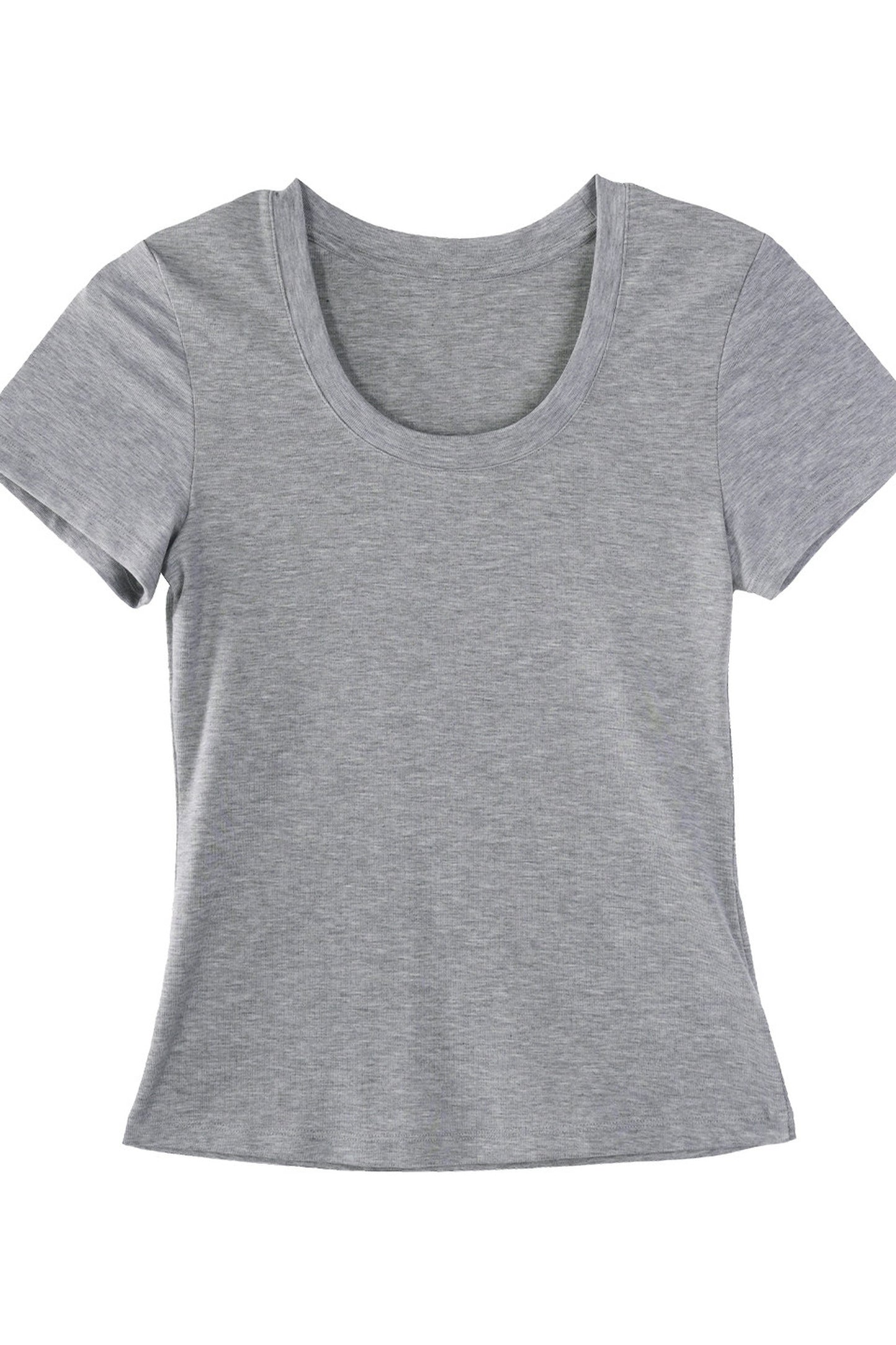 Tencel U-Neck Short-Sleeved T-Shirt