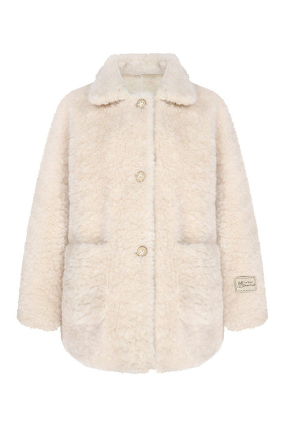 Thick Sheepskin Coat and Skirt Set-Up