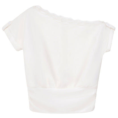 Linen Lace Off-Shoulder Blouse