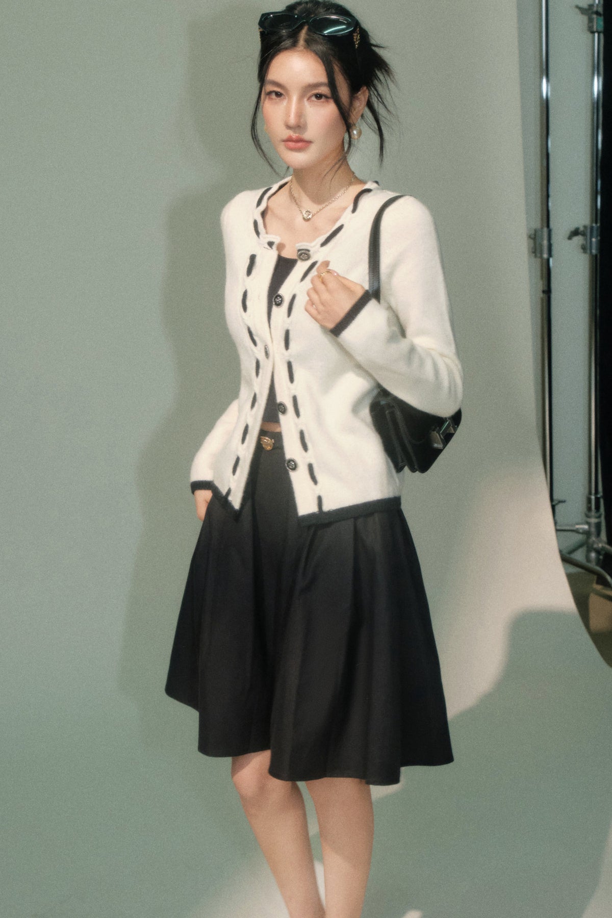 Knitted Cardigan Skirt Set-Up