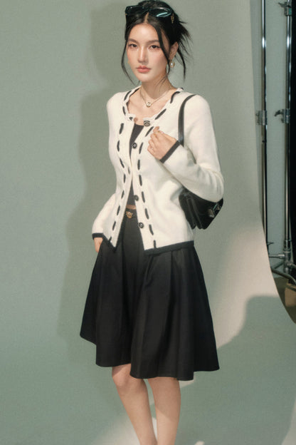 Knitted Cardigan Skirt Set-Up