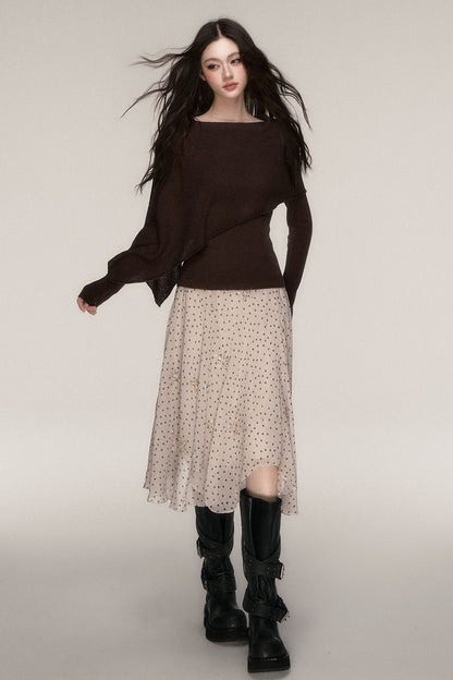 Weiches Windcape-Pullover-Strickoberteil