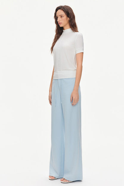 Drawstring Wide-Leg Trousers