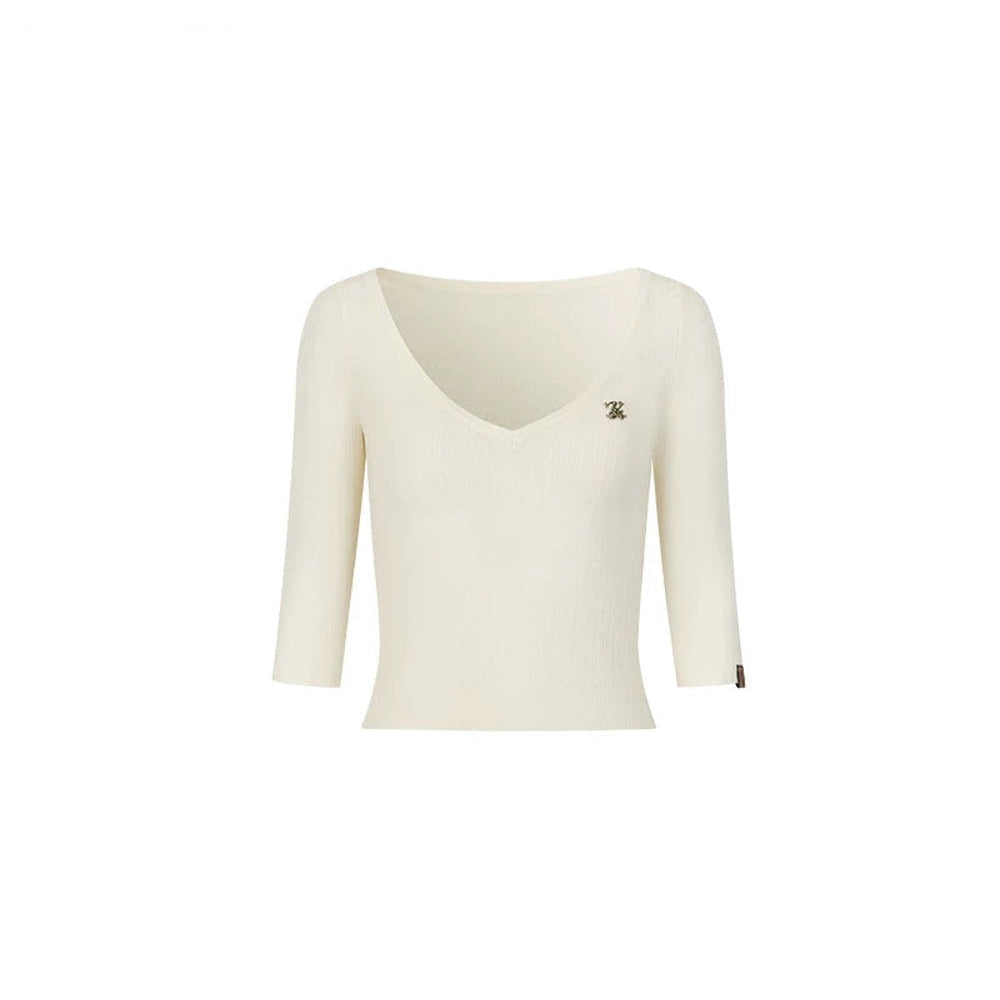Viapitti Wool Silk V-Neck T-Shirt