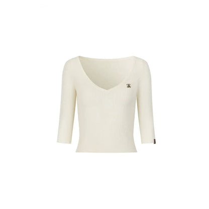Viapitti Wool Silk V-Neck T-Shirt
