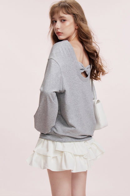 Romantic Lace Bow Sweatshirt