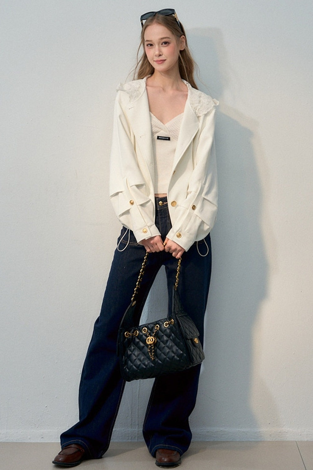 High-Waisted Wide-Leg Jeans