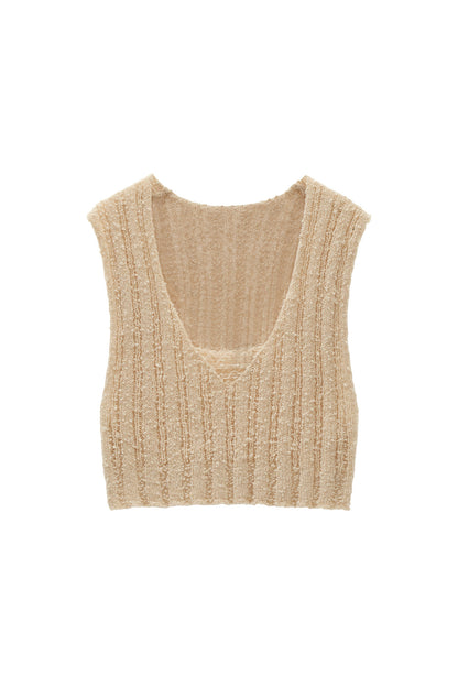 U-Neck Sleeveless Knit Vest