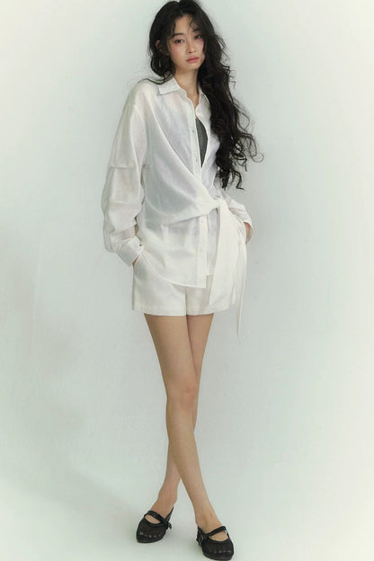 Somesowe Breathable Lace-Up Shirt